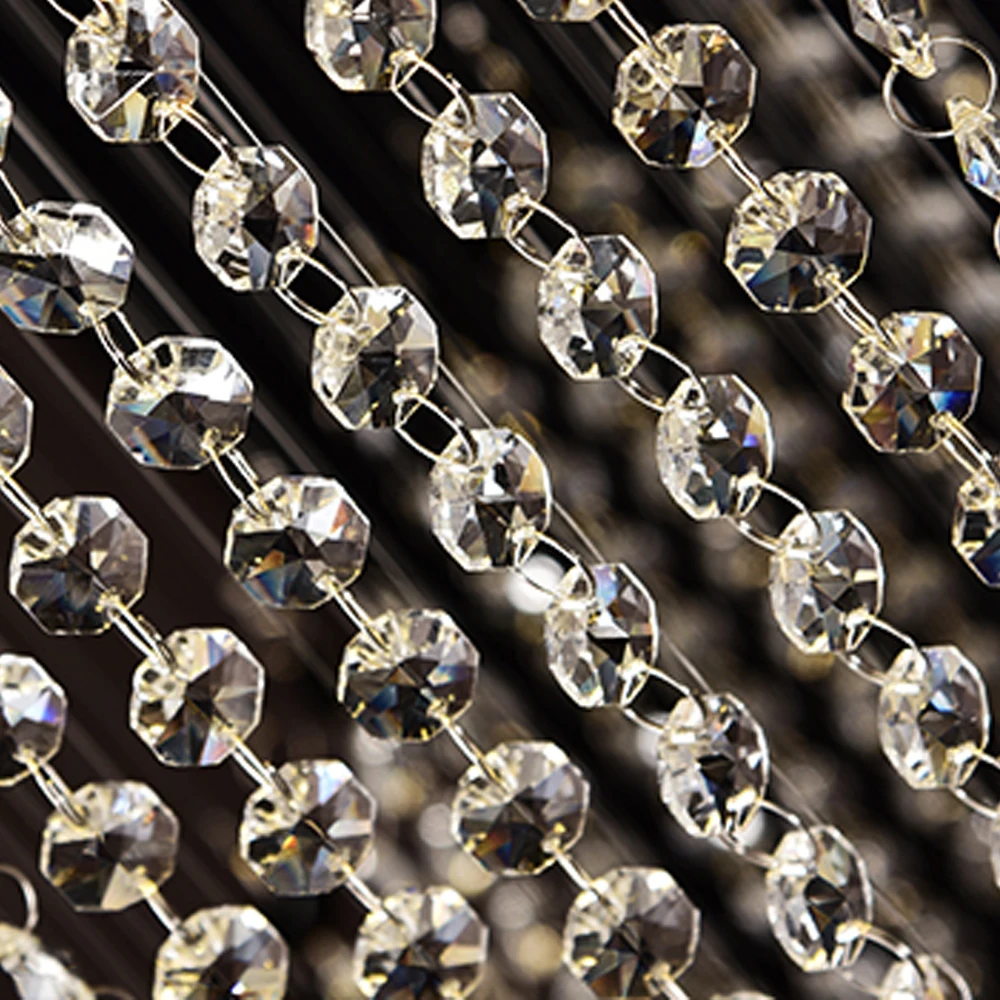 

New design long modern crystal chandelier LED light 5 layers luxury hotel lobby chandeliers