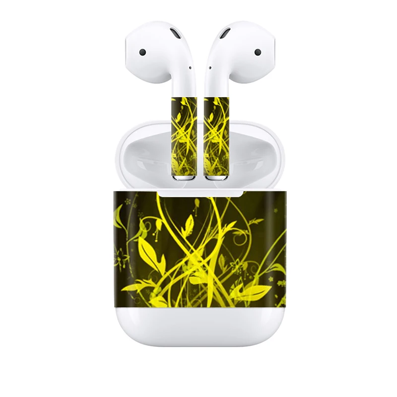 С тиснением из ПВХ материал кожи наклейка для Airpods Apple наушники с высоким