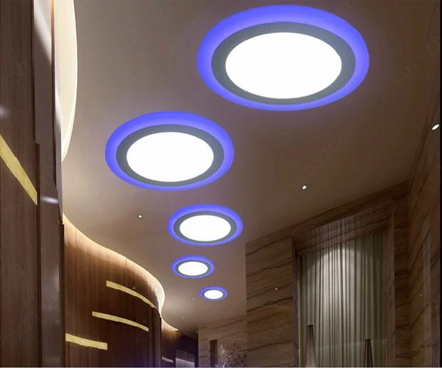 Двухцветный светодиодный панельный светильник круглый квадратный точечный для