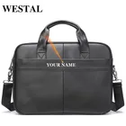 WESTAL мужская кожаная сумка для ноутбука 15 дюймов, мужские портфели, сумки для мужчин, деловая сумка-мессенджер, мужские кожаные офисныерабочие сумки 7022