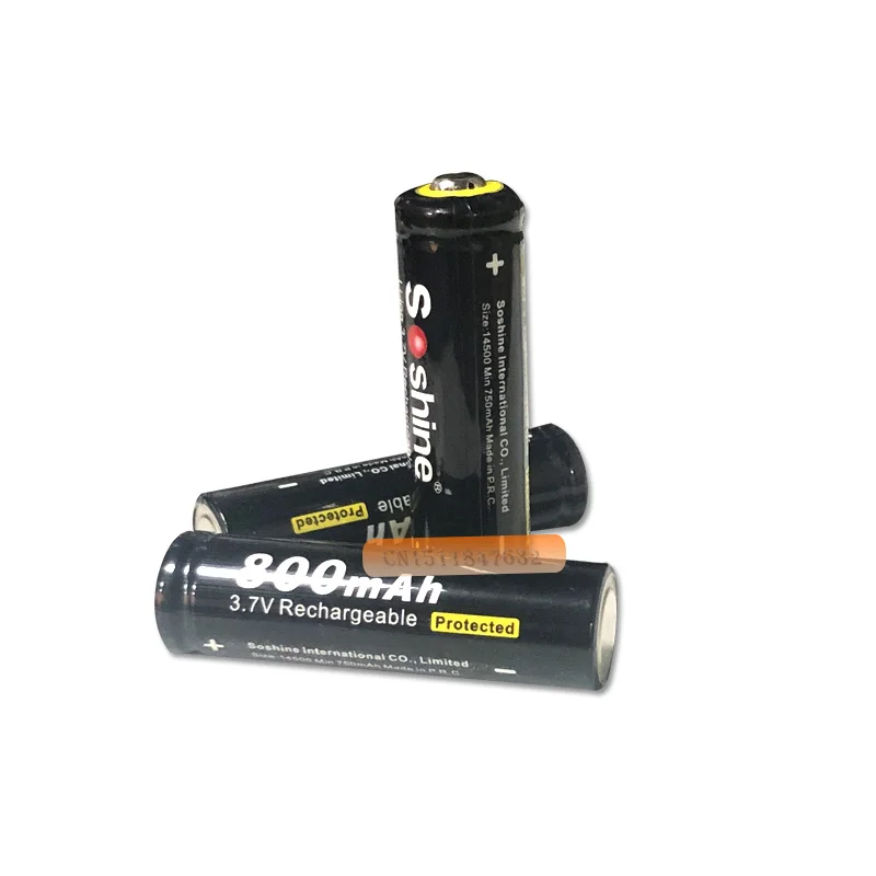 8 шт. 100% Оригинальные Литий-ионные аккумуляторы Soshine 14500 AA 3 7 в 800 мАч | Электроника