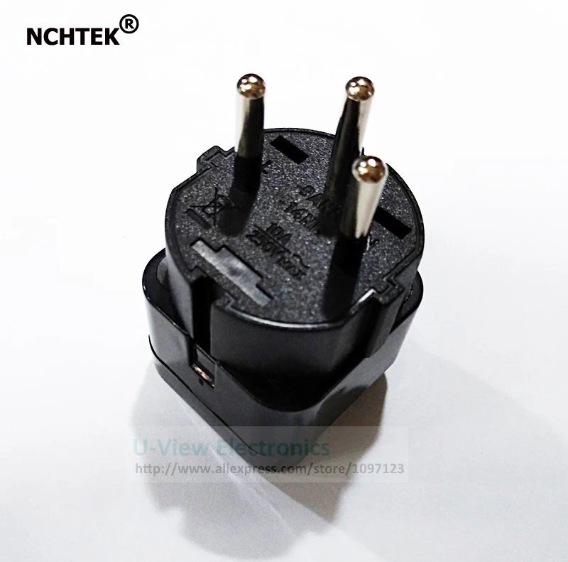 NCHTEK 10A 250V Израиль Палестина мобильный адаптер штепсели клеммной колодкой