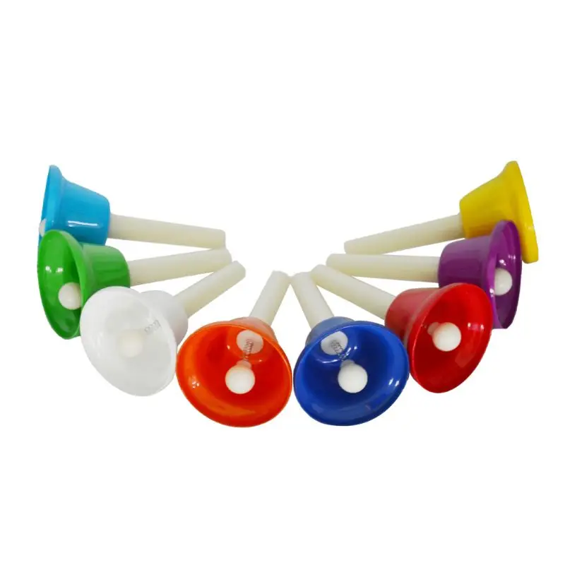 

Handbell Hand Bell 8-Note Metal Colorful Kid Children Musical Toy Percussion