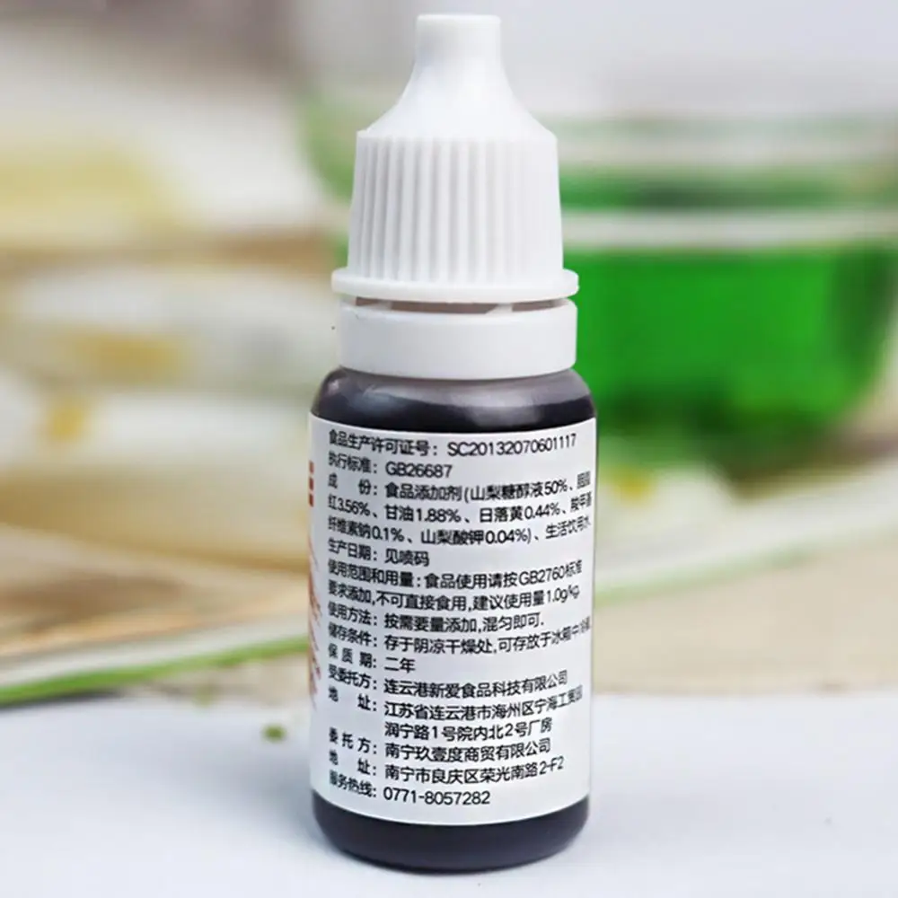 

12 Colors 10ml Natural Ink Food Coloring Cake Pastries Cookies DIY Craft Pigment For Cake Decoration Frosting Icing Fond