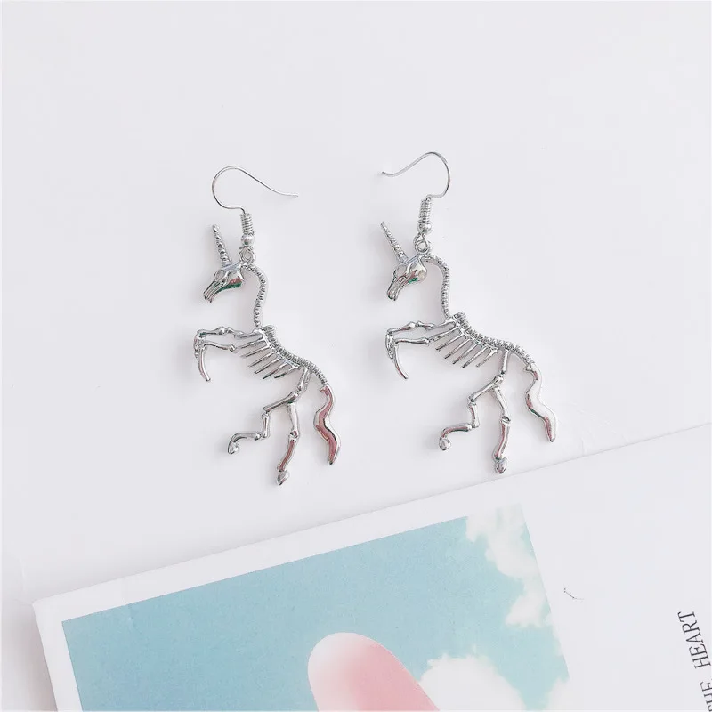 Серьги в виде единорогов серьги-подвески скелета единорога 2019 | Украшения и