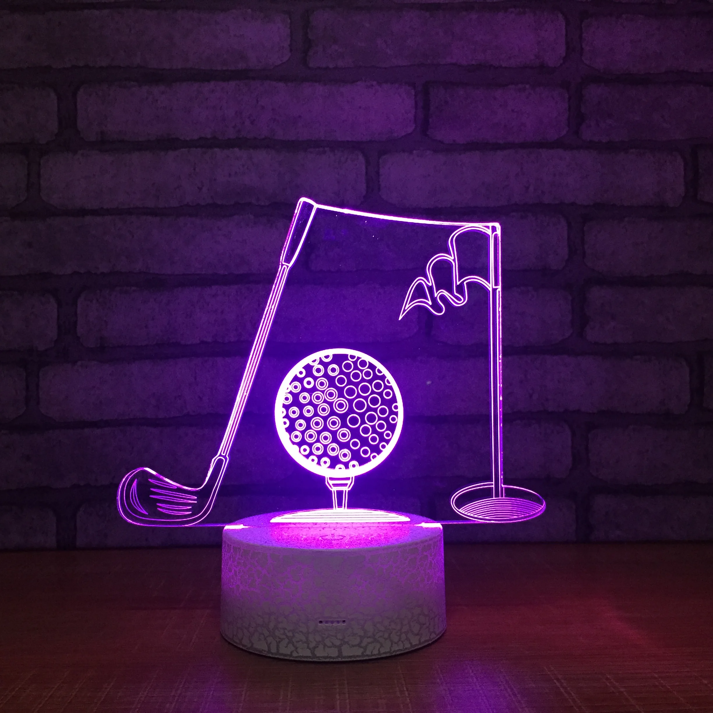 Ночсветильник с 3D иллюзией цветной набор для гольфа светодиодсветодиодный