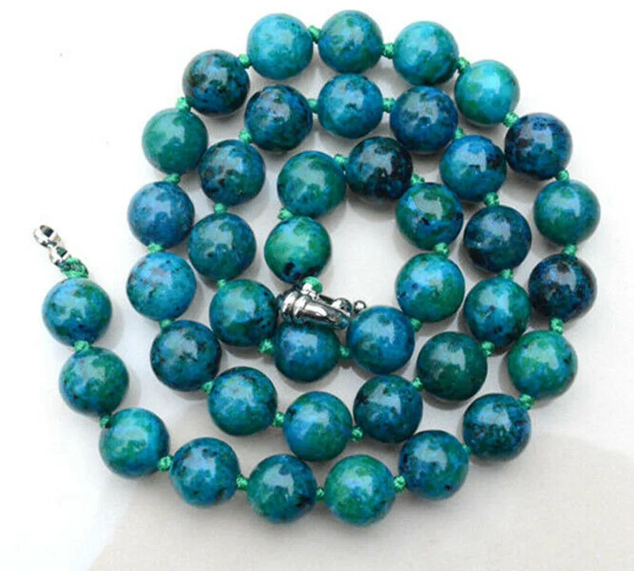 

Новый 10 мм Азурит Круглый драгоценный камень ожерелье из круглых бусин 18 ''AAA