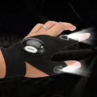 Перчатки для рыбалки на полпальца со светодиодный ным фонариком