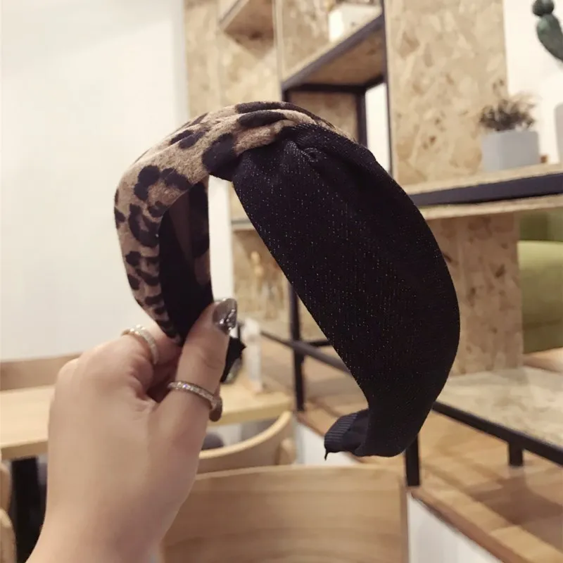 Ретро леопардовая завязанная повязка на волосы голову тюрбан для женщин леди