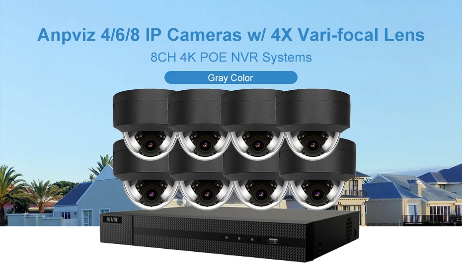 16ch купольная IP камера Камера Системы комплект 4K POE NVR 8/10/12/16 шт. 5MP 4X с переменным фокусным расстоянием безопасности IP Камера s vari-фокус 2,8-12 мм сигнализации видео P2P