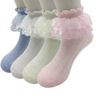 4 парыЛот, новые летние носки для девочек хлопковые сетчатые кружевные Детские Носки ярких цветов От 1 до 12 лет Детские носки для девочек