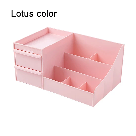 Lotus color Пластиковый органайзер для косметики Настольный ящик для хранения гостиная домашний дистанционный контрольный контейнер кейс для косметики контейнер для хранения для офиса ящики - Цвет: Lotus color