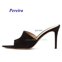 pointed toe stiletto slippers open heel peep toe high heels new design women shoes fashion summer outside sexy elegant plus size