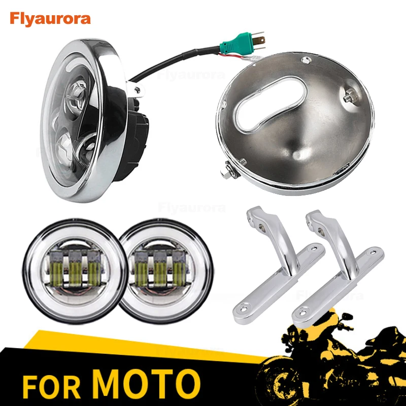 

Motorcycle Headlight foglight+Stainless Steel Motor led Headlight Bracket Universal Mount Stand Support Motorcycle Accessories