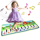 Музыкальная игрушка 100X36CM, детская клавиатура, игровой коврик с 10 сенсорными клавишами и 8 инструментами, развивающие игрушки для детей