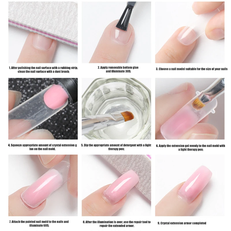 Новый бренд термальный акриловый полигель для наращивания розовый лак ногтей