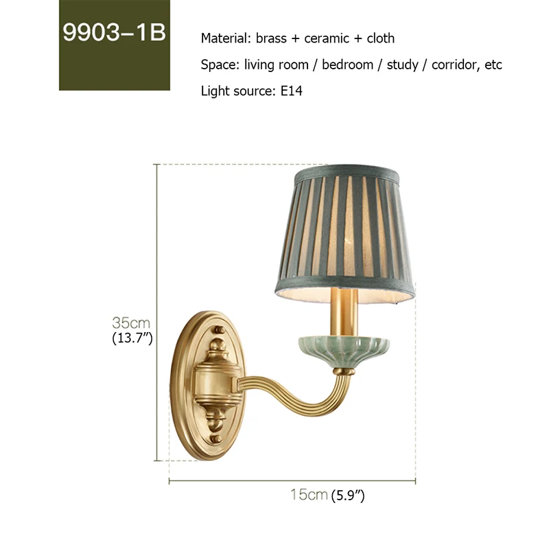 

FAIRY Brass WallSconceLamp Modern Luxury Ceramic LED Light Design For Home Bedroom Parlor Balcony