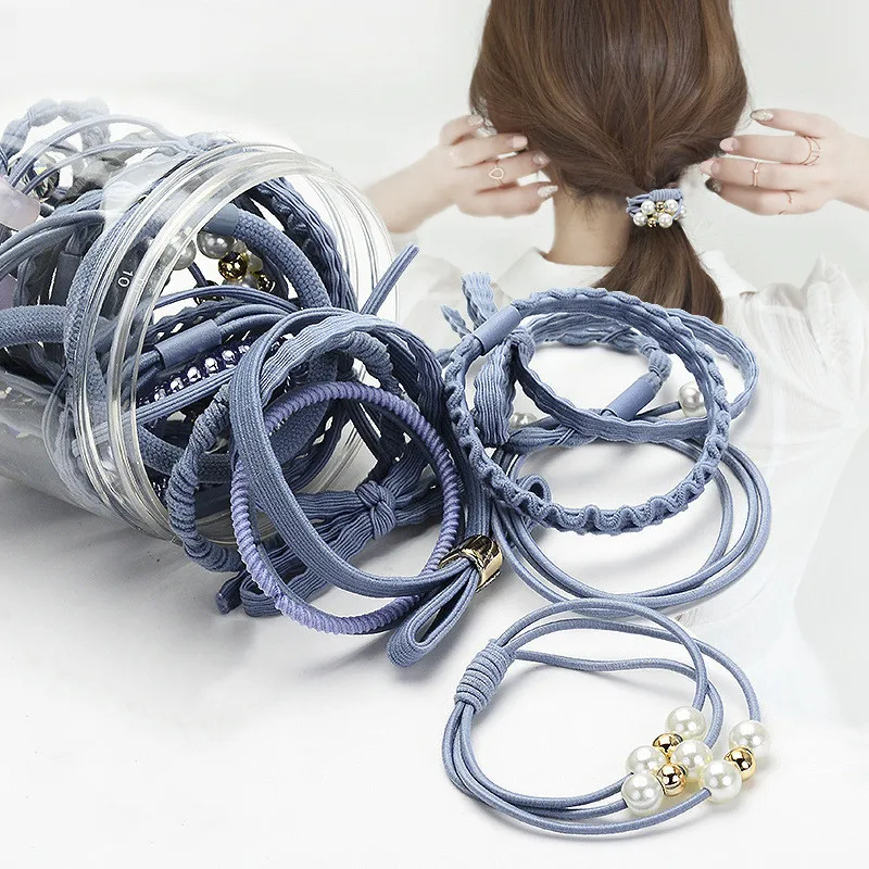 

6/8/9/12/24Pcs New Women Girls Bow Elastic Pearls Elastic Hair Bands Scrunchies Ponytail Holder Headbands Hair Accessories Set