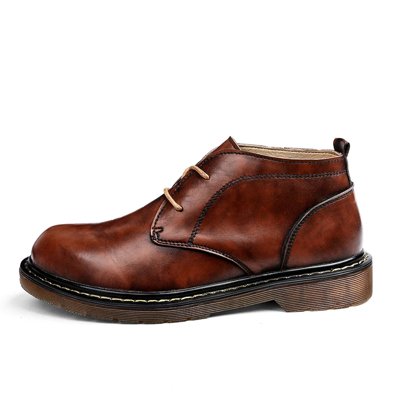 Split Leather Boots Men Ankle Men Red Fashionable Shoes Handmade Fashion Casual Men's Boots Stylish Male Martin Boots