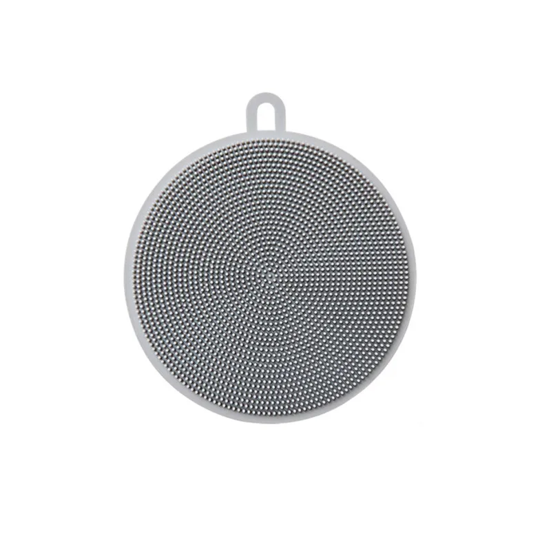 Gray Kitchen Tools Multi-function Antibacterial Silicone Dish Scrubber Brush Dishwashing Silicone-3 Colors Cleaning Brush Dish Brush - Цвет: Gray