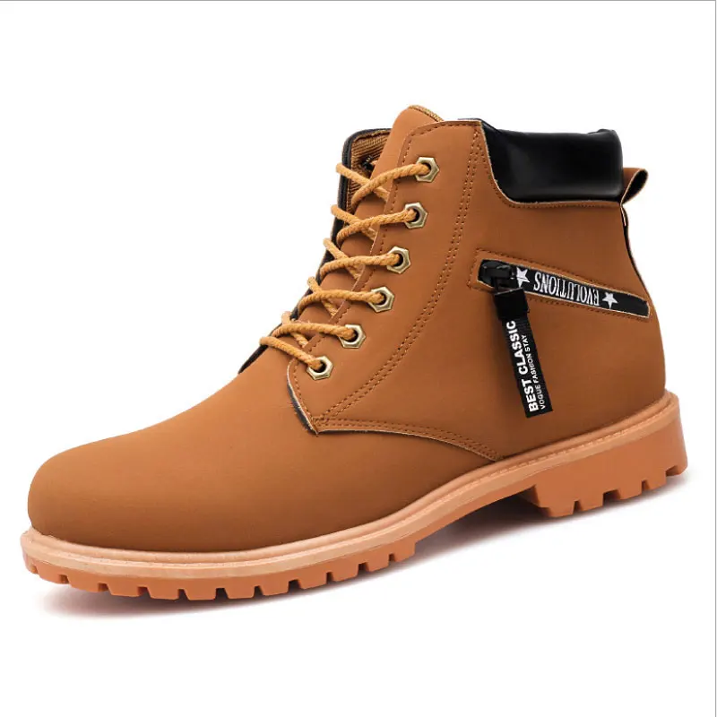 Зимние мужские ботинки модная обувь Челси в стиле милитари Рабочая кожаные
