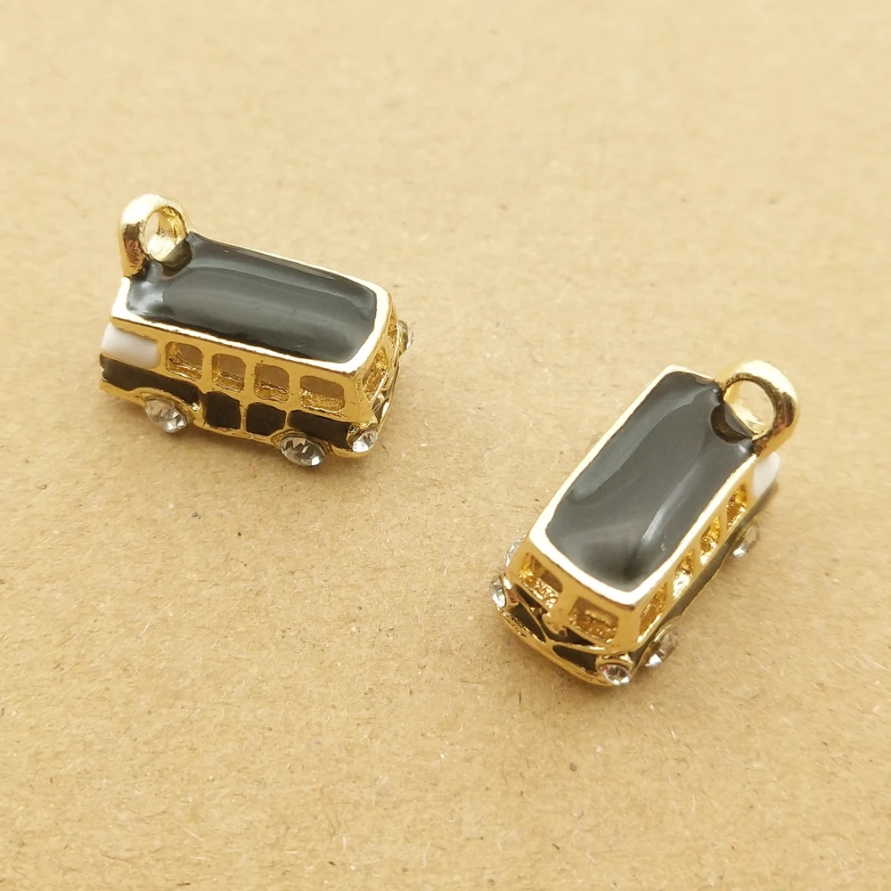 10 шт. 11x19 мм автобус очарование эмаль подвески для ювелирные изделия делая и