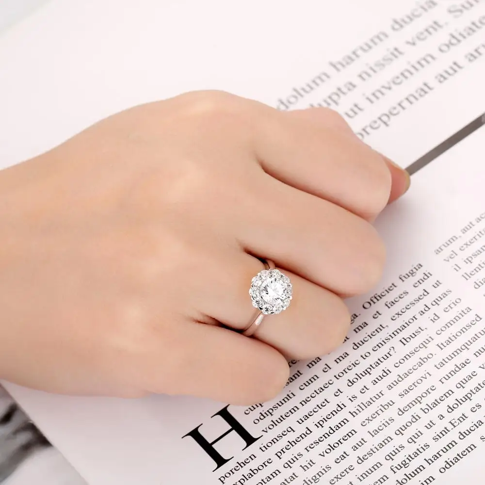LASAMERO Цветочные Halo акценты 1.00CT блестящая круглая огранка 6 5 мм муассаниты