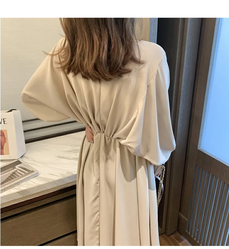 

Casual Women's Chiffon Elegant Retro Trend Mid Sleeve Spring Summer Mid Length Dress 2021 New Loose Dress
