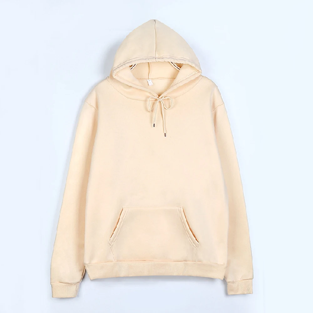 Fashion Unisex Autumn Solid Color Long Sleeve Hoodie Pocket Drawstring Loose Sweatshirt 2020 Autumn Winter Pullover Sweatshirts
