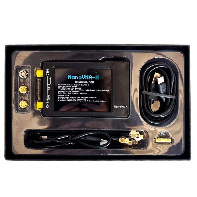 Векторный анализатор сети LCDHF NanoVNA-H HF VHF UHF 2 8 дюйма 50-1 5 ГГц антенны + аккумулятор 450