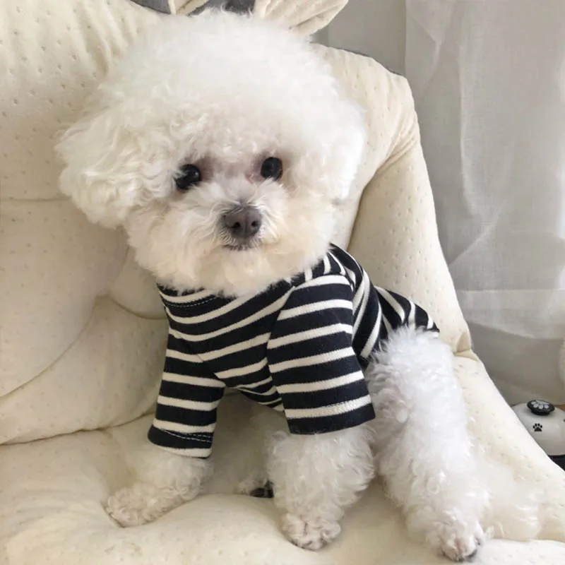 Сезон: весна-лето собачья одежда в полоску Pet Рубашка Жилет классический щенков