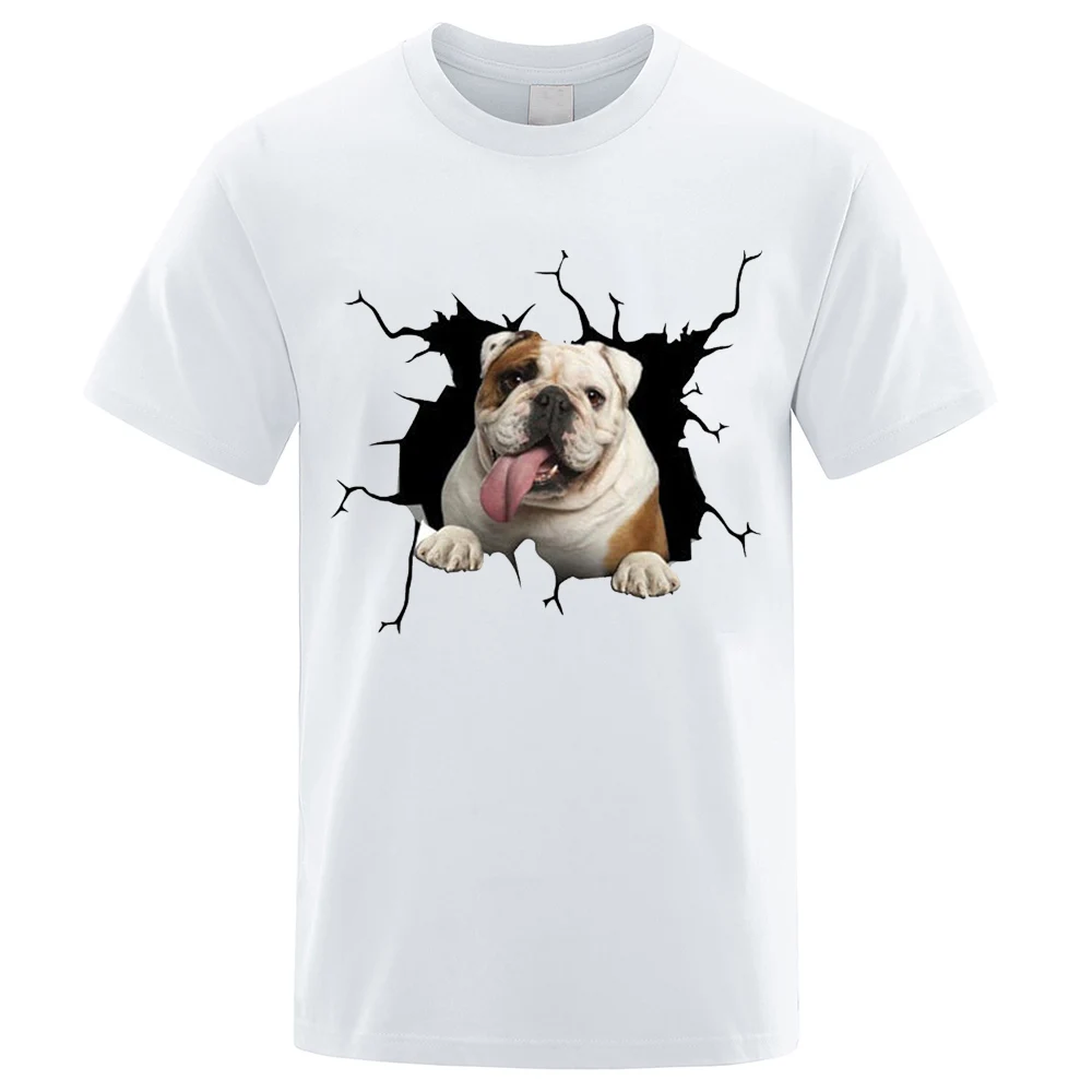 

CLOOCL Animal White Cotton T-Shirts Fashion Brand French Bulldog Printed T-shirt Casual Shirts Hip Hop Tops Funny Cotton Tees