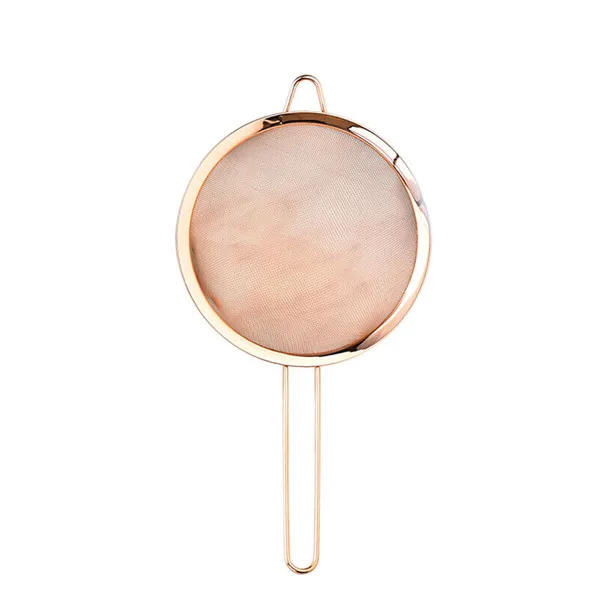 rose gold large Фильтр для масла с тонкой сеткой из нержавеющей стали золотое сито для муки, решето дуршлаги мучной кофе сетчатый фильтр Инструменты для выпечки кухонная посуда - Цвет: rose gold large