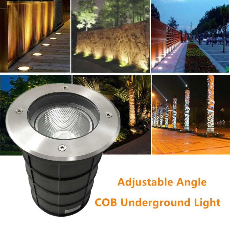 Led ao ar Ângulo Ajustável Subterrânea 10w 20 30 Livre Chão Jardim Caminho Quintal Enterrado Ac85-265v Cob Luz