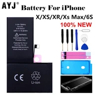 2019 ayj aaaaa quality original capacity battery for iphone x xs max xr 6s built in battery replacement free case tools kit
