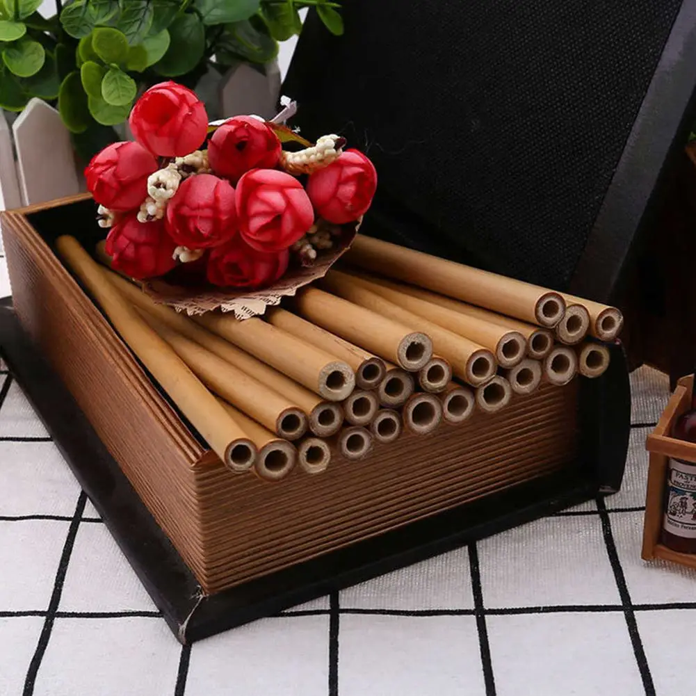 12 шт./компл. бамбуковые питьевые соломинки многоразовые Экологически чистые