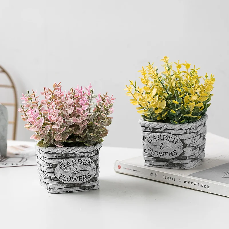 Искусственное растение маленькое Горшечное поддельные цветы Скандинавское