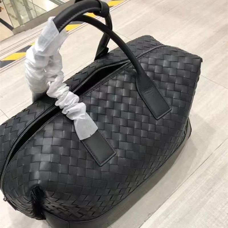 Diagonal package handbag  Leather bag The single shoulder bag сумка мужская Large capacity handbag  Handmade leather woven bag