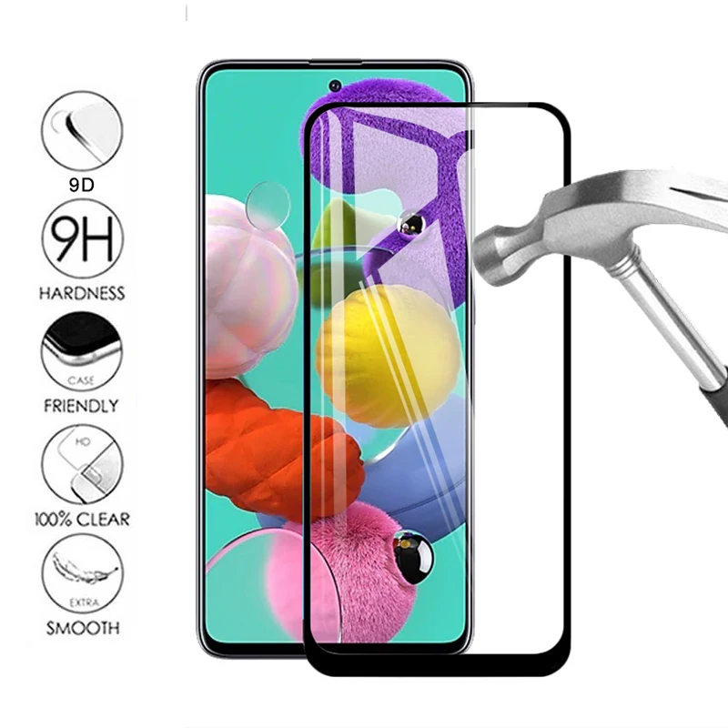 Закаленное стекло для Samsung Galaxy A51 A71 A50 A70 S8 S9 S10E S20 FE S21 Plus Note 20 Ultra защита