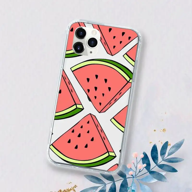 

Summer Fruit Watermelon Lemon Phone Case Transparent for iPhone 11 12 mini pro XS MAX 8 7 6 6S Plus X 5S SE 2020 XR