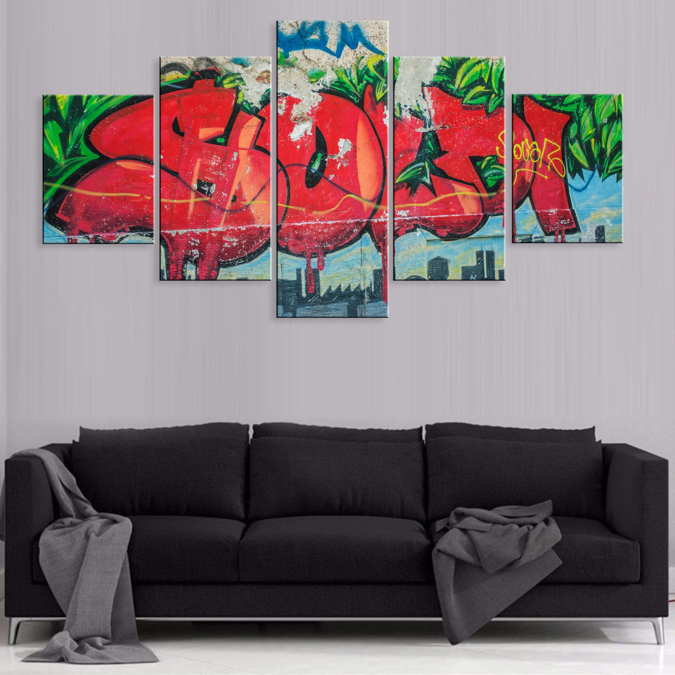 

Hd Printed Landscape Modern 5 Pieces Canvas Living Room Home Decor Framework Street Art Graffiti Abstract