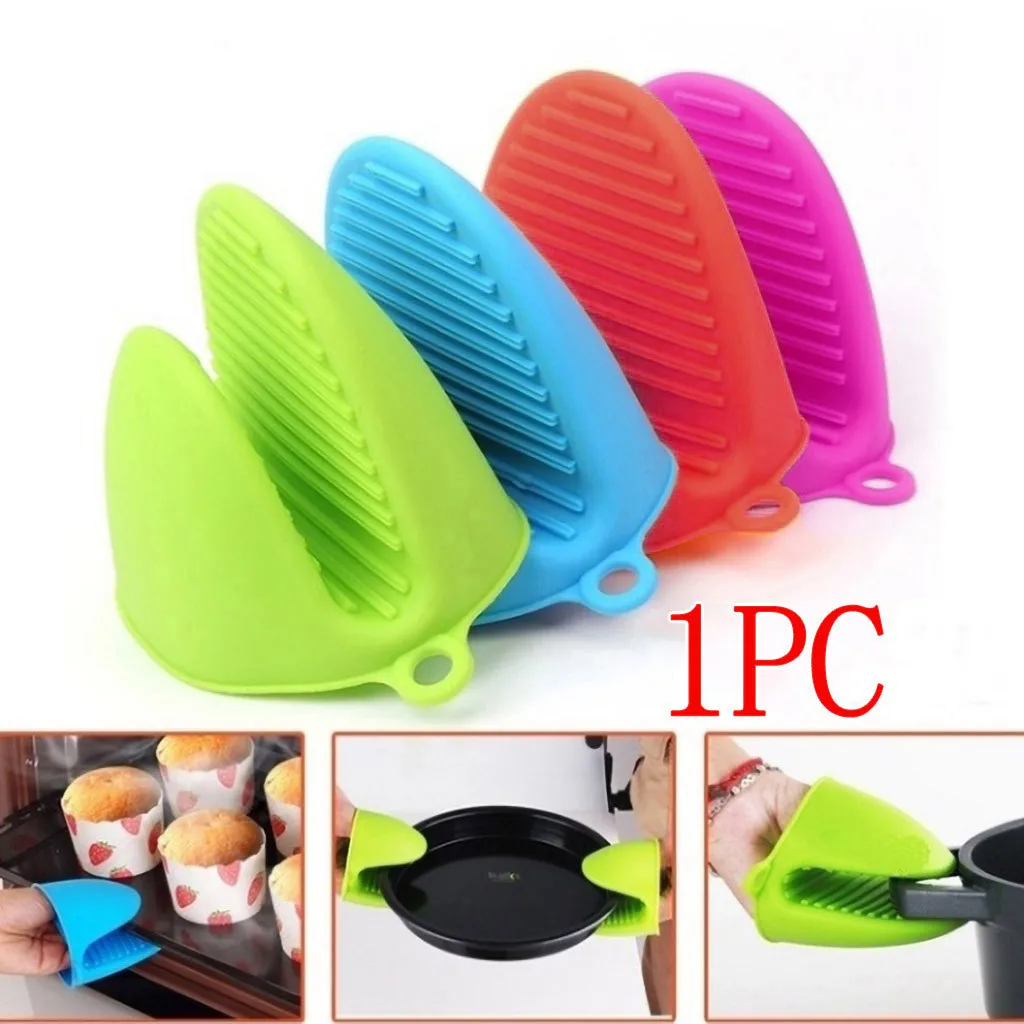 Кухонные Нескользящие перчатки из силикагеля с зажимом для теплоизоляции