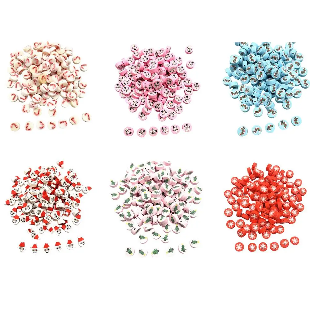 

100 шт./лот 9 мм овальные акриловые разделенные бусины рождественская елка снежинка бусины для изготовления ювелирных изделий «сделай сам» ш...