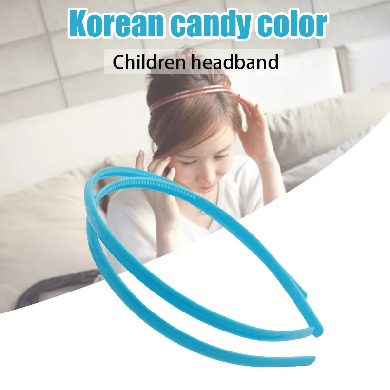 

High Quality 8mm Plastic Headband Fashion Candy Color Resin Hairbands Hair Accessories Headwear for Kids Girls