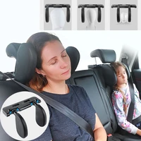 car seat headrest travel rest neck pillow support solution for kids and adults children leather auto car pillow