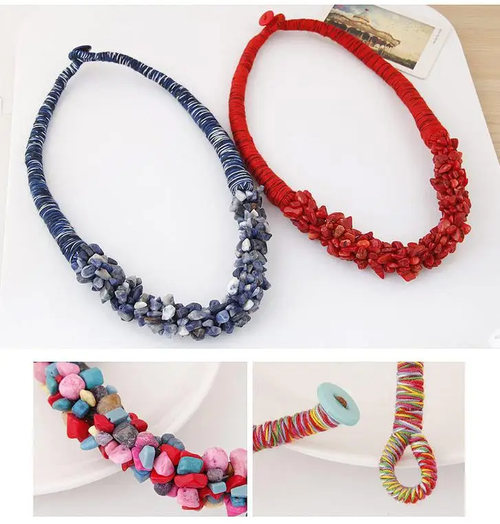 Индийские народные ювелирные изделия DIY натуральный камень кулон ожерелье