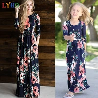 mother and me kids dress long dress beach party bohemia maxi dress with pocket sundress dresses for family matching outfits