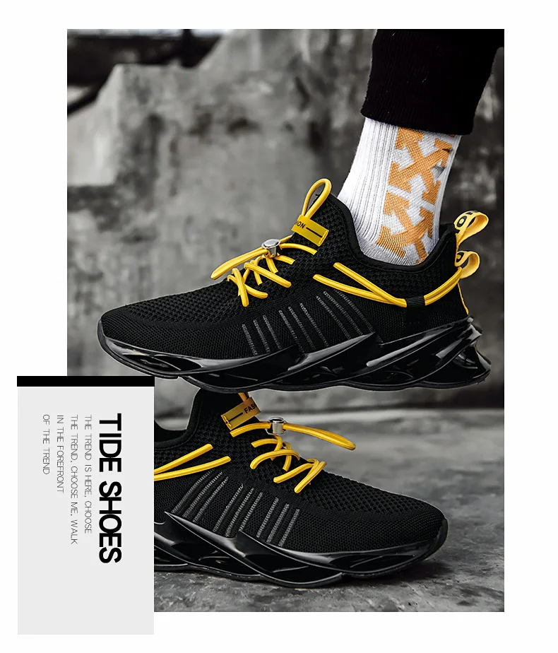 Mens Athletic Walking Running Shoes Blade Sneakers Mesh Training Sport Trail Running Shoes for Man Jogging Non Slip Tennis Shoe