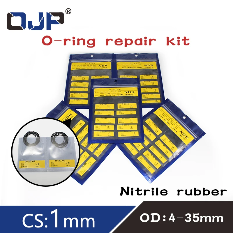 

Nitrile rubber O-ring multiple size repair kit combination NBR thickness CS1mm waterproof oil resistant gasket seal oring