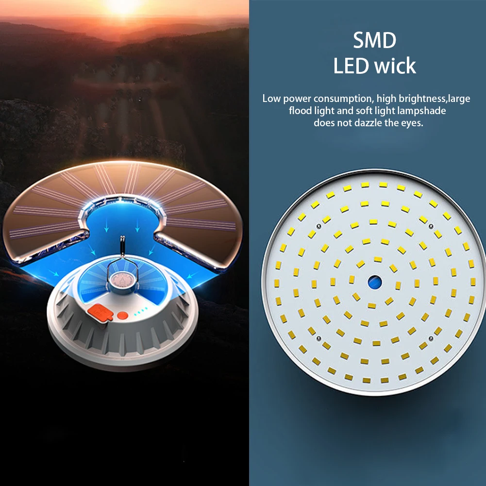 

USB Portable Rechargeable 120 LED Bulb Lamp Remote Control Solar Charge Lantern Emergency Night Market Light Outdoor Camping